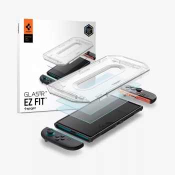 Spigen Glas.tR EZ Fit 2-pack gehard glas schermbescherming voor Nintendo Switch 2 Clear