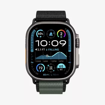 Spigen Rugged Armor Pro WBF1 band voor Apple Watch 44/45/46/49mm zwart/groen