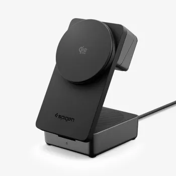 SPIGEN EF323MQ Essential 3-in-1 magnetische MagSafe draadloze oplader 25W Qi2 zwart