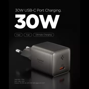 SPIGEN EE301EU-GAN ESSENTIAL 1-PORT NETWERKOPLADER 30W GUNMETAL