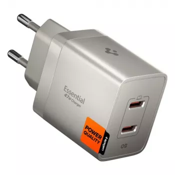 SPIGEN EE472EU-GAN Essential 2-poorts netwerkoplader 47W Natural Titanium