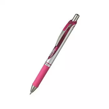 Pentel EnerGel Xm retractable gelpen - roze inkt - roze behuizing - zilveren accenten - 0.35 mm naaldpunt