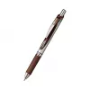 Pentel EnerGel Xm retractable gelpen - bruine inkt - 0.35 mm - extra fijne punt - naaldpunt - kunststof behuizing - rubberen grip - bruine behuizing - zilveren clip - ronde vorm