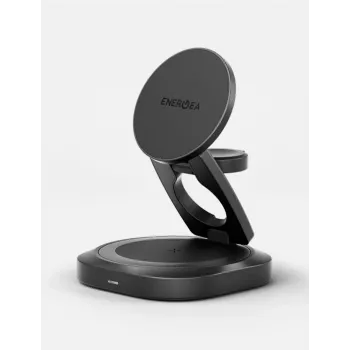 ENERGEA Alumag GYRO 360 roterende Qi2 draadloze oplader 25W opvouwbaar gunmetal