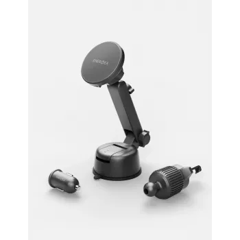 ENERGEA MagdriveKit 15W autohouder – magnetisch draadloos oplaadstation voor voorruit, dashboard, ventilatie – zwart