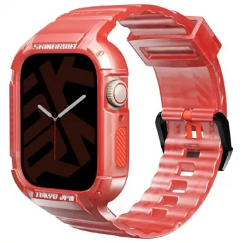 Skinarma Saido 2-in-1 band en beschermhoes voor Apple Watch 45/44mm rood