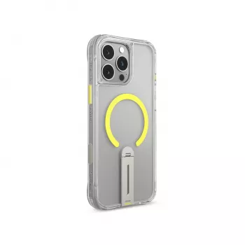 Skinarma Helix Magnetic Charging 360 Rotating Stand Case voor iPhone 16 Pro, Transparant