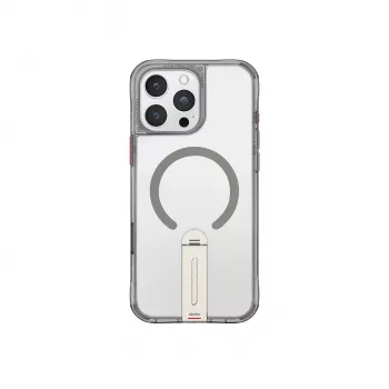 Skinarma Helix Case voor iPhone 16 Pro Max, magnetisch laden, 360° draaibare standaard, titanium