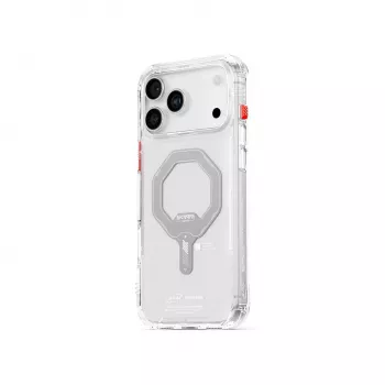 Skinarma Saido Magnetic Charging Case voor Apple iPhone 17 Pro, transparant