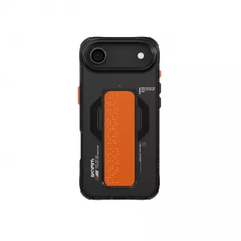 SKINARMA Haxa hoesje met Mag-Charge magneetring en grip-standaard voor Apple iPhone Air, zwart (SK-2025IP6.6-HAXA-GRA)