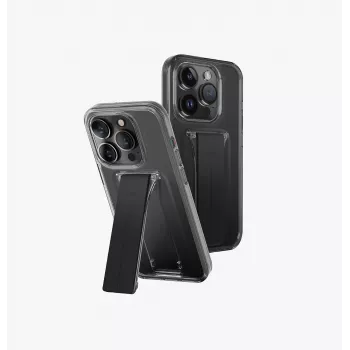 UNIQ Heldro Mount with Stand Case voor iPhone 15 Pro 6,1 inch - Vapour Smoke