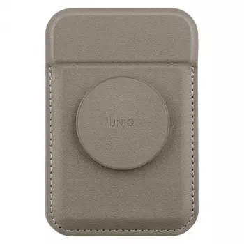 UNIQ Flixa magnetische kaartportemonnee met kickstand Flint Grey MagSafe