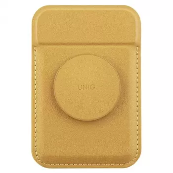 UNIQ Flixa Magnetic Card Wallet met kickstand Canary Yellow MagSafe