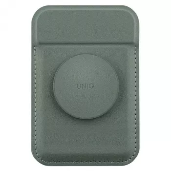UNIQ Flixa Magnetic Card Wallet met kickstand Lichen Green MagSafe