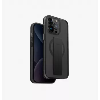UNIQ Heldro Mag iPhone 15 Pro 6,1 inch MagClick laadhoes zwart/Vapour Smoke