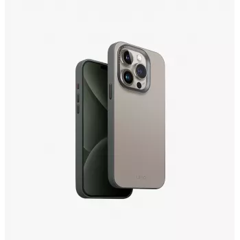 UNIQ Lyden DS MagClick Charging Case voor iPhone 15 Pro 6.1 inch kanariegeel / Flintgrijs