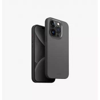 UNIQ Lyden DS MagClick Charging Case voor Apple iPhone 15 Pro 6,1 inch, antracietgrijs-zwart