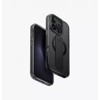 UNIQ Heldro Max iPhone 16 Pro 6,3 inch MagClick Charging Case Black/Vapour Smoke
