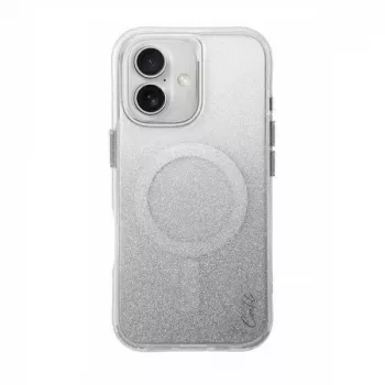 UNIQ Coehl Lumino Case voor iPhone 16 6,1 inch magnetisch opladen fonkelend zilver