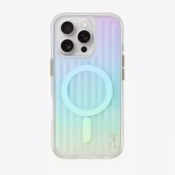 UNIQ Coehl Linear Magnetic Charging Case voor iPhone 16 Pro 6,3 inch Opal/Iridescent