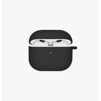 UNIQ Nexo hoesje voor AirPods 4 met oorhaken, silicone, zwart