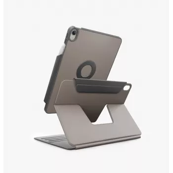 UNIQ Rovus Snapmount magnetisch 360° draaibaar afneembaar hoesje voor iPad 11 A16 (2025) / iPad 10.9 10e generatie (2022), grijs