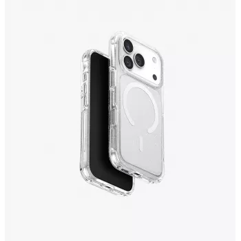 UNIQ LifePro Xtreme MagClick oplaadhoesje voor iPhone 17 Pro, transparant/glitter