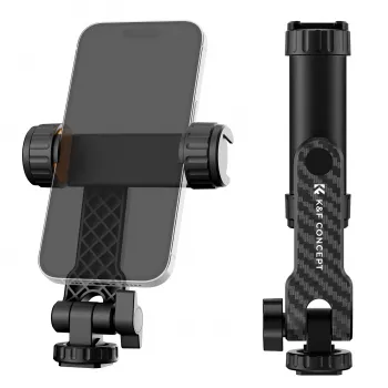 K&F Concept statiefhouder voor smartphone met 1/4 inch schroef, 360° draaibaar, zwart