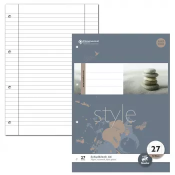 Staufen 10 briefblokken Style gelinieerd A4 4-voudig geperforeerd 80 blad per blok wit