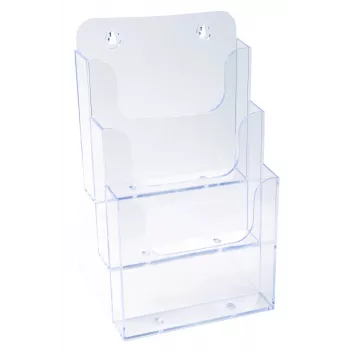 Exacompta A5 folderhouder, 3 vakken, polystyreen, 154 x 181 x 280 mm (75158D)