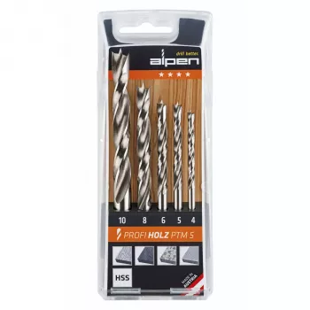 ALPEN-MAYKESTAG Alpen PTM 5 Profi hout 4-5-6-8-10 houtboorset, 5-delig, 4-10 mm