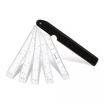 Aristo 5-voudige schaalliniaal 1:1/10/15/20/25/30/33.33/40/50/75/125 300 mm wit