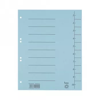 Bene 100 Trennblätter blauw - A4 documentdividers, blauw, 100 vellen