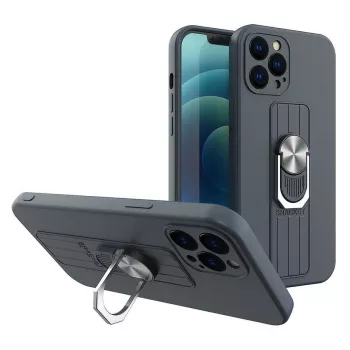HURTEL Ring Case siliconen hoes met ringhouder en standaard voor Xiaomi Poco X4 Pro 5G blauw