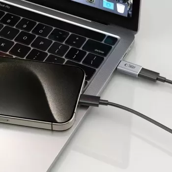TECH-PROTECT ULTRABOOST adapter Type-C naar Lightning grijs