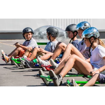 EzyRoller Classic voetbediende skelter voor kinderen 3-12 jaar rood