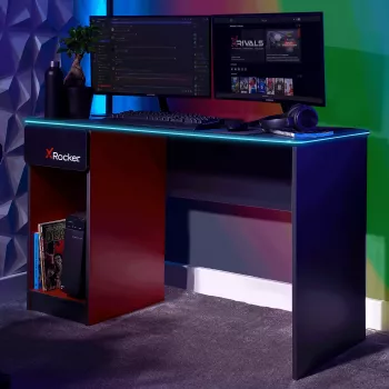 XROCKER gaming bureau grijs-rood