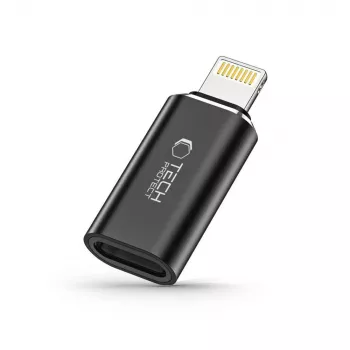 TECH-PROTECT ULTRABOOST adapter Lightning naar USB-C zwart