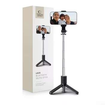 Tech-Protect L02S selfiestick statief met Bluetooth-afstandsbediening, zwart