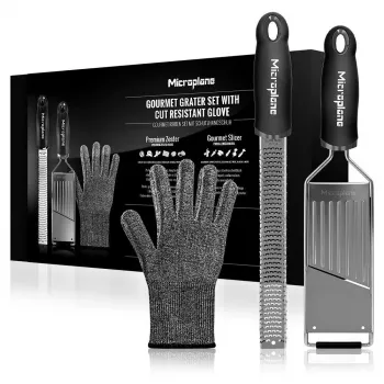 Microplane Gourmet raspset + beschermende handschoen