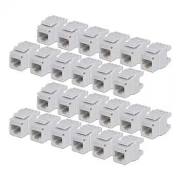 StarTech.com Cat6 Keystone Jack 24-pack, RJ45 Ethernet Keystone koppelstuk, UTP Cat6 wandcontactdoos, 180 graden 110 Punch Down, wit