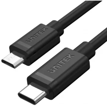 UNITEK USB-C naar Micro USB-kabel 1m zwart Y-C473BK