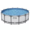 Bestway 5612X Steel Frame bovengronds zwembad 427 x 122 cm (14 ft x 48 in) rond framezwembad met filterpomp, ladder, afdekking, bodemzeil en ChemConnect-doseerder