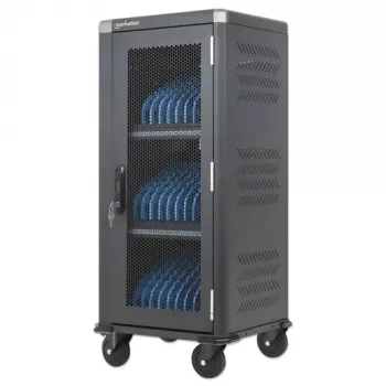 Manhattan 181471 USB-C-oplaadkar met 30 vakken, 30 W per poort, zwart