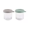 BEABA glazen potjesset met deksels 2 x 250 ml saliegroen/Gazelle