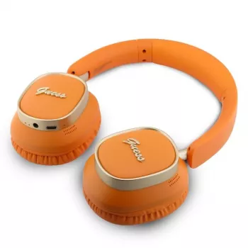 Guess Bluetooth on-ear koptelefoon Rectangle Metal Script oranje