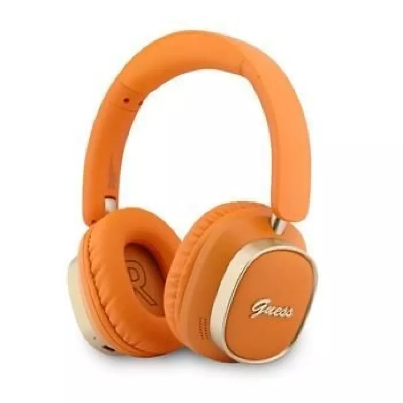 Guess Bluetooth on-ear koptelefoon Rectangle Metal Script oranje