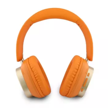 Guess Bluetooth on-ear koptelefoon Rectangle Metal Script oranje