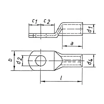 KLAUKE 104R6 buiskabelschoen, 25 mm², M6, vertind koper, grijs