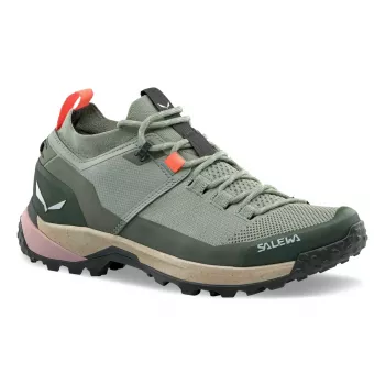 Salewa Puez 2 Knit Ptx dames lage wandelschoenen - Shadow/Olive, Maat 38.5